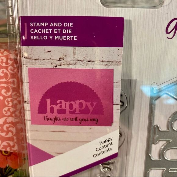 Gemini Crafters Companion Happy Stamp Die Set 3.8 by 1.2 Card Making Scrapbooks - Picture 2 of 4